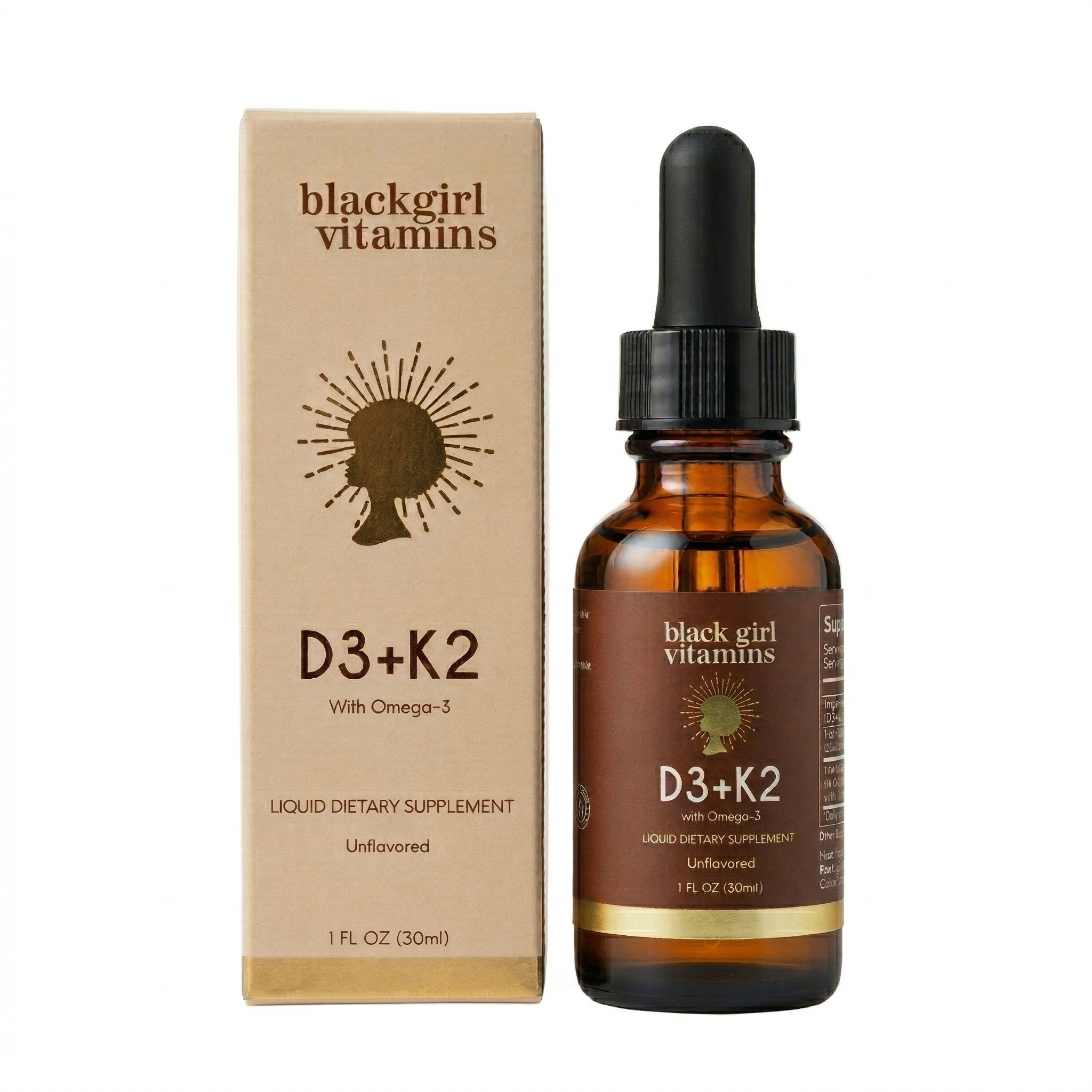 Black Girl Vitamins | Vitamin D3 + K2 Drops, photo 1 of 3