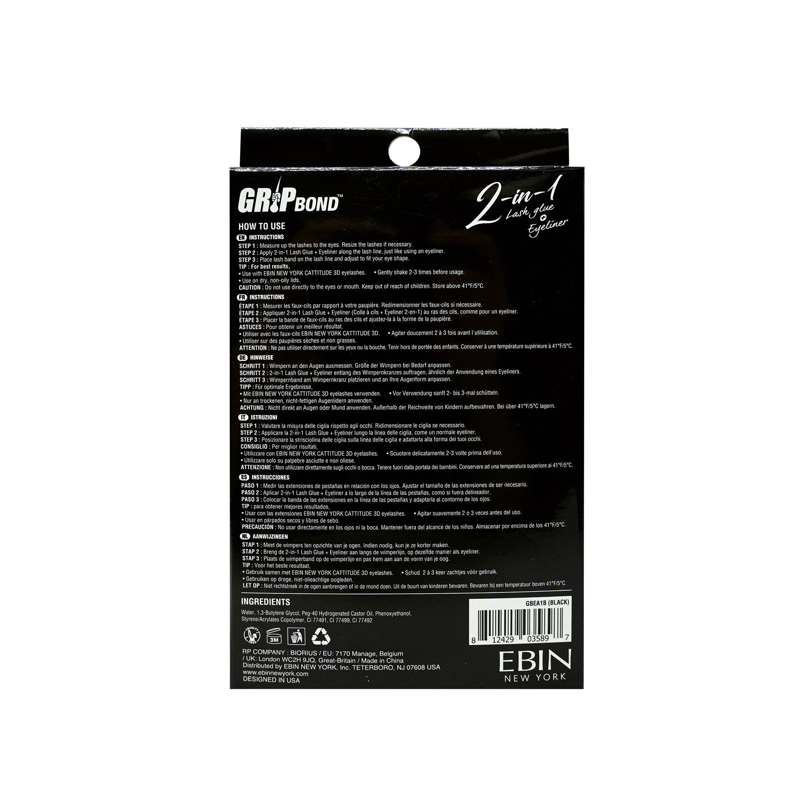 EBIN New York | Grip Bond 2-in-1 Eyeliner Glue - Black, photo 2 of 3