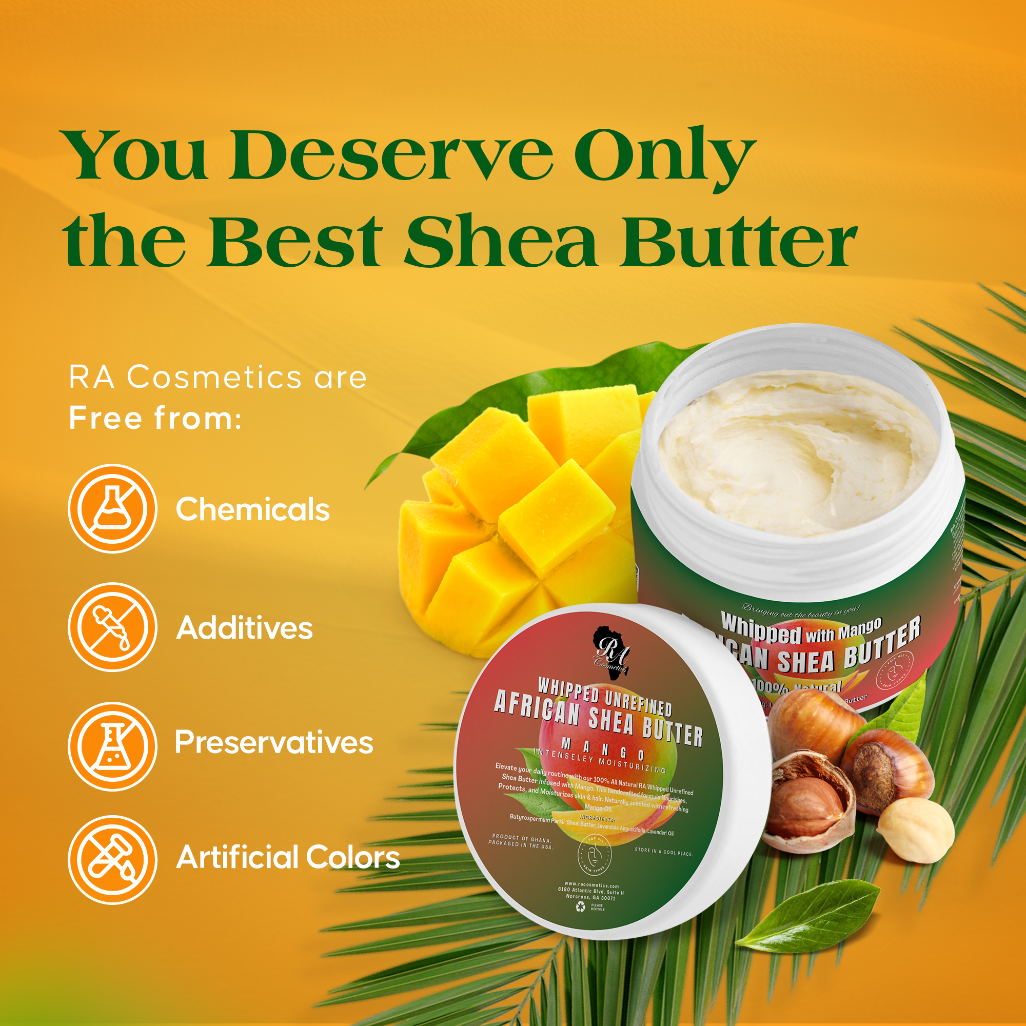 RA Cosmetics | Whipped African Ivory Shea Butter - Mango, photo 8 of 8