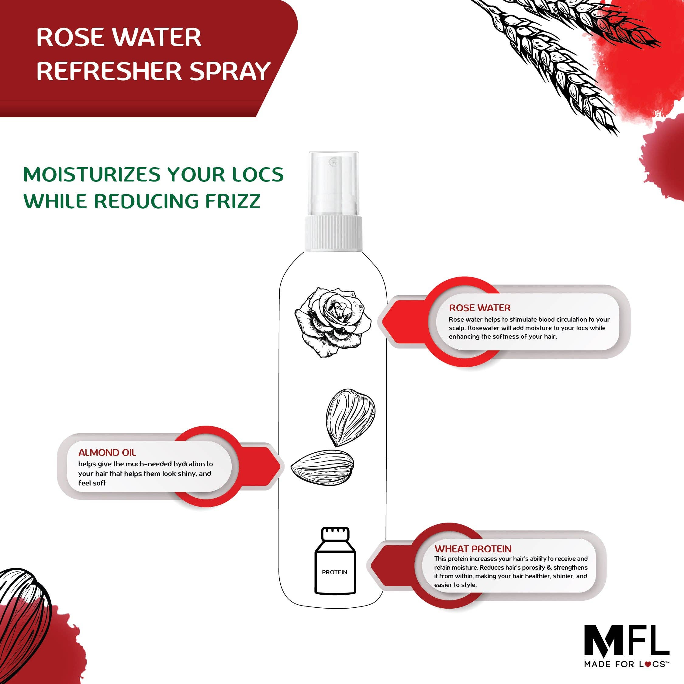 Made For Locs | Rose-Water Refresher Spray, photo 6 of 8