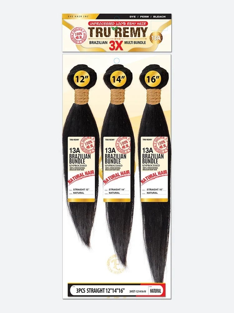 True Remy | Brazilian 3X Multi Bundle (Straight) - Natural Black, photo 2 of 2