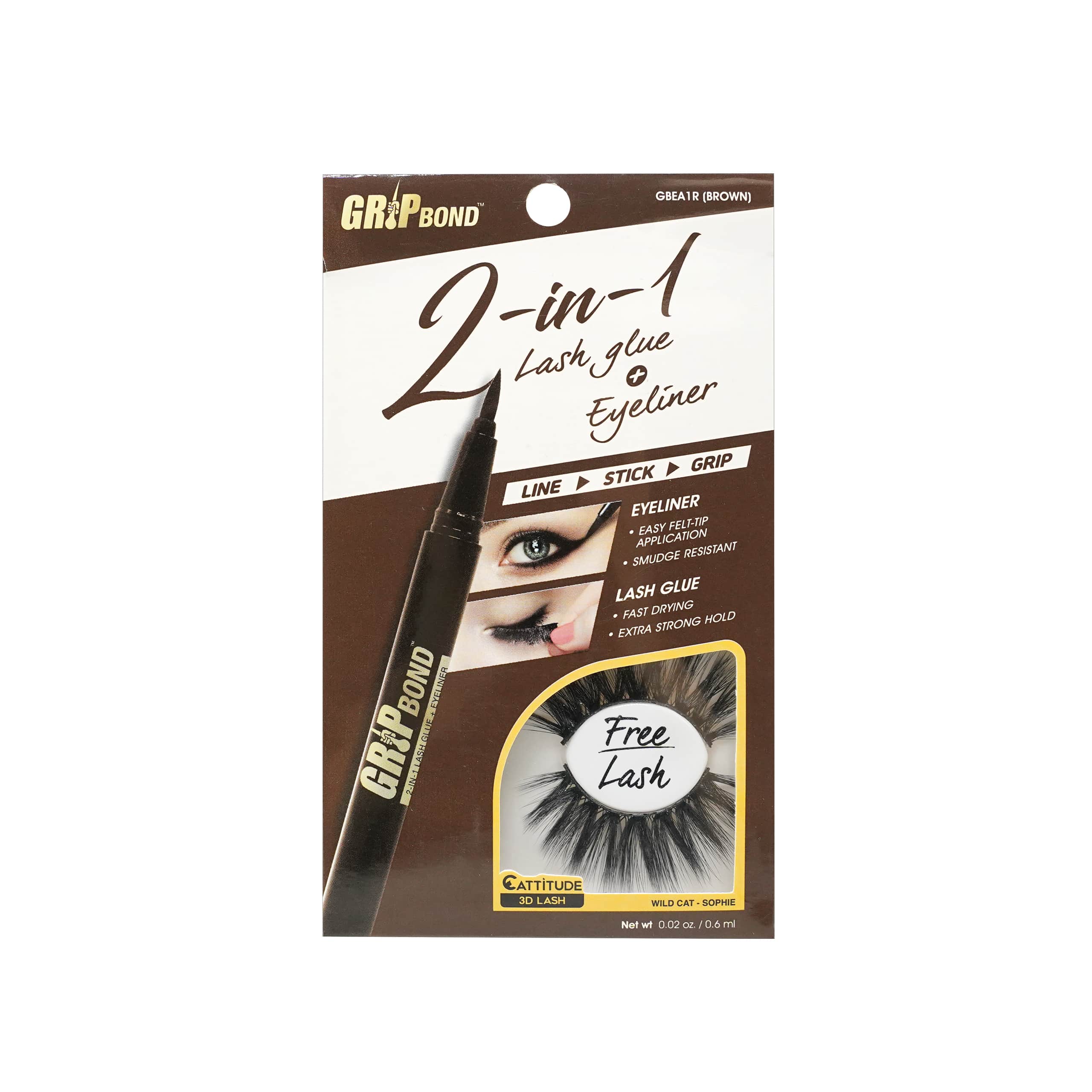 EBIN New York | Grip Bond 2-in-1 Eyeliner Glue - Brown, photo 1 of 3