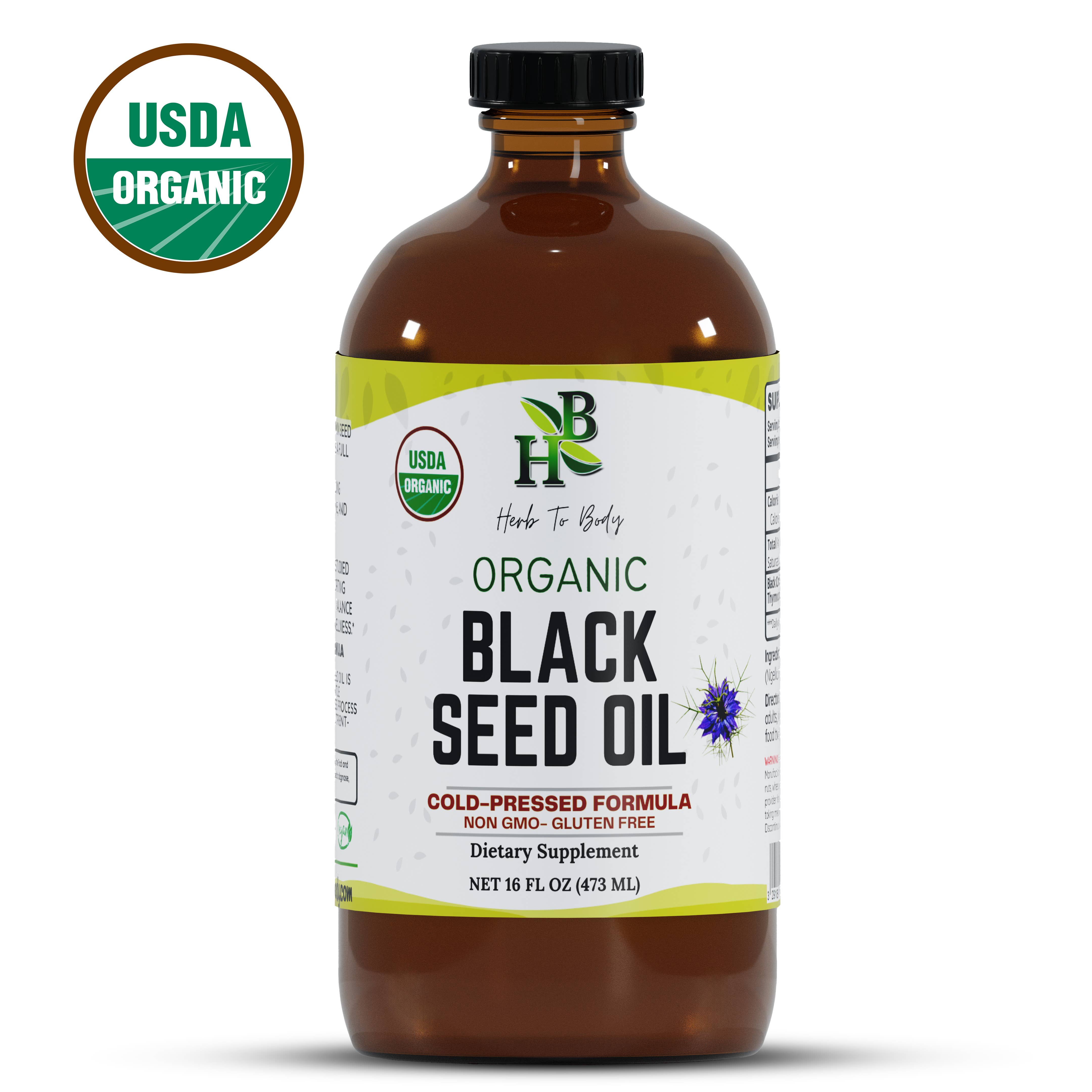 Herb To Body - Organic Black Seed Oil (Cold-Pressed) - Bulk Wholesale Sizes, photo 1 of 8