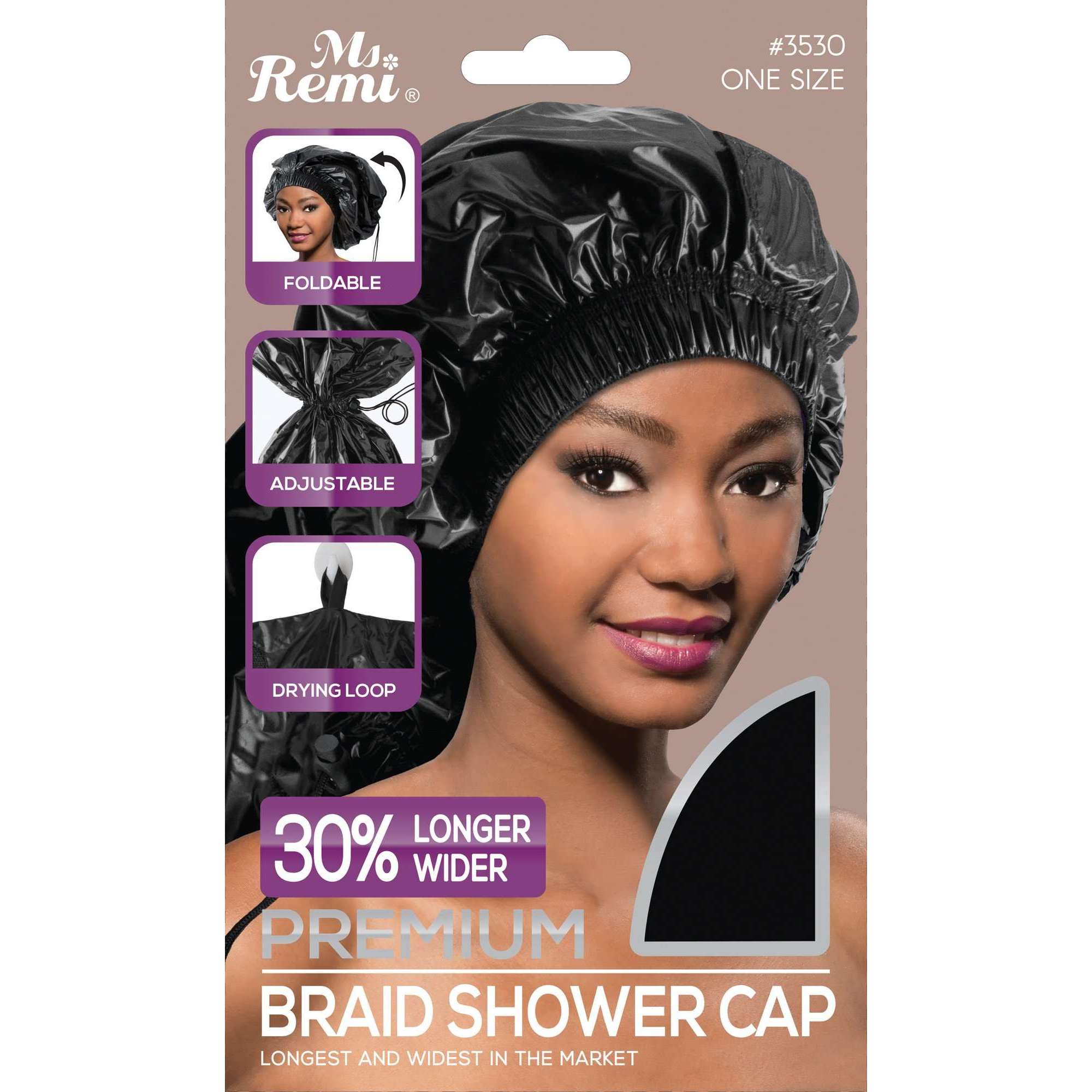 Annie International | Ms. Remi Max Jumbo Braid Shower Cap Black