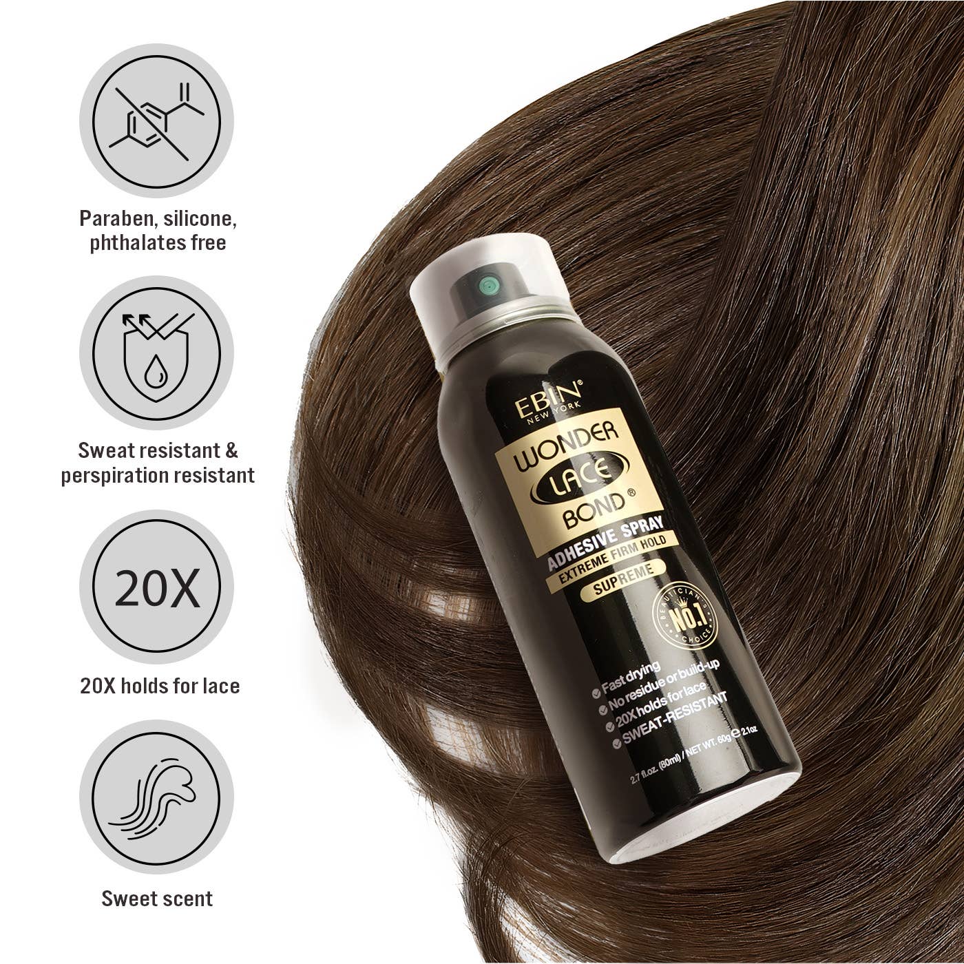 EBIN New York | Wonder Lace Bond Wig Adhesive Spray - Supreme, photo 7 of 8