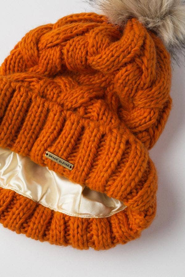 Grace Eleyae | Orange Foldover Warm Slap w/ Pom, photo 4 of 5