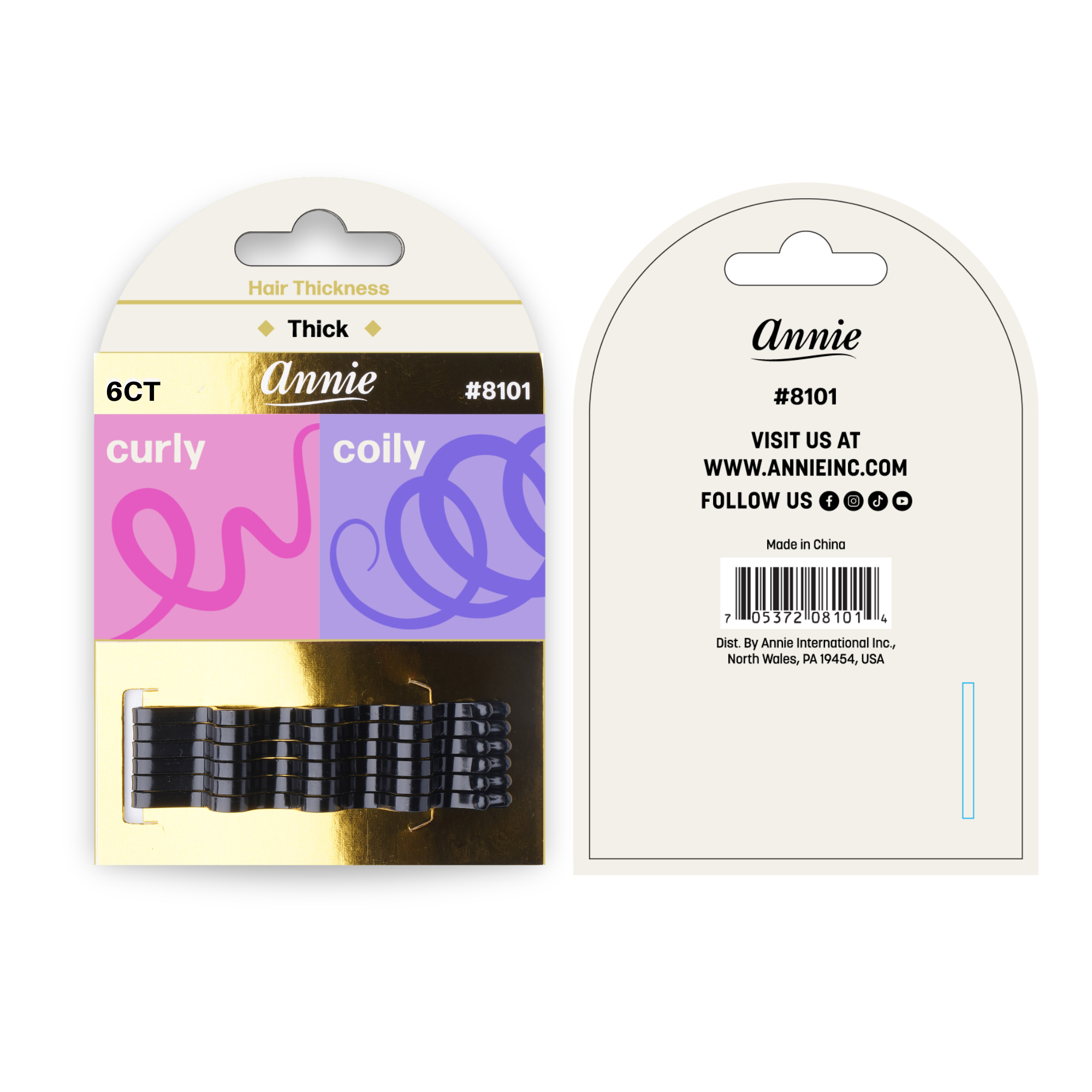 Annie International | Annie 6.5cm Big Curve Bobby Pin - 6ct Black, photo 5 of 5