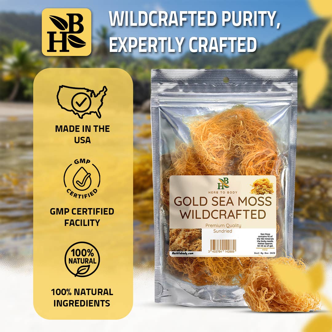 Herb To Body - Gold Sea Moss (Dry) - Wildcrafted From Caribbean 4oz, photo 4 of 8
