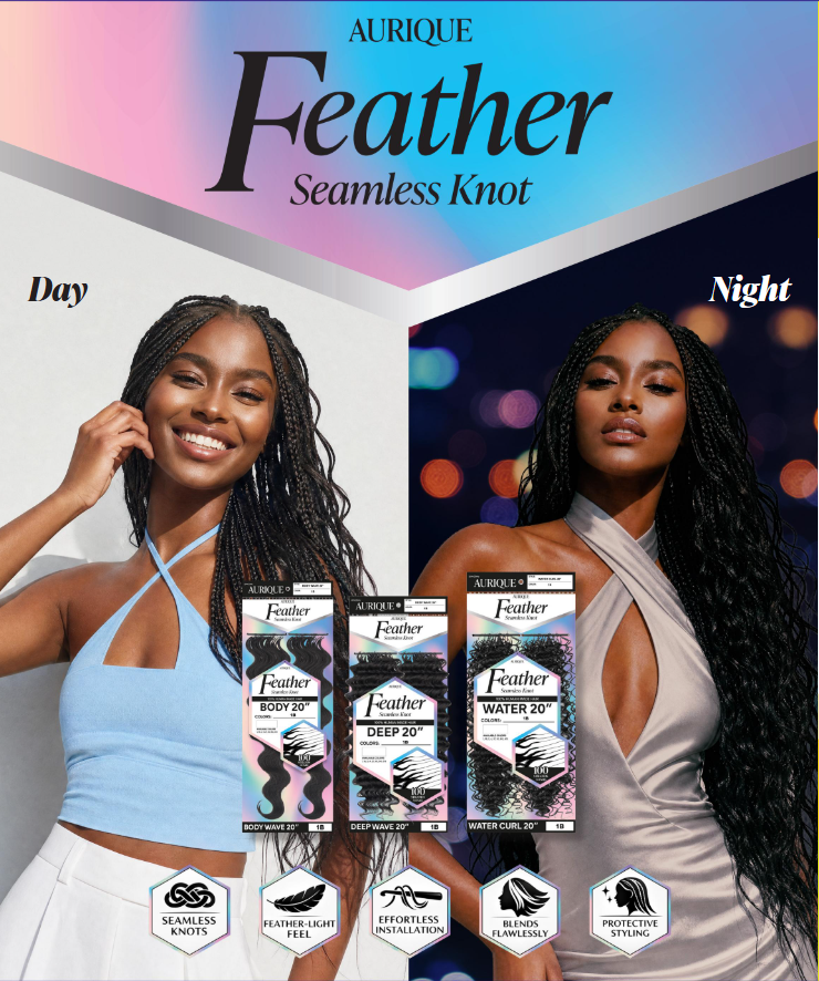 Aurique | Feather Crochet - Water Curl 20"