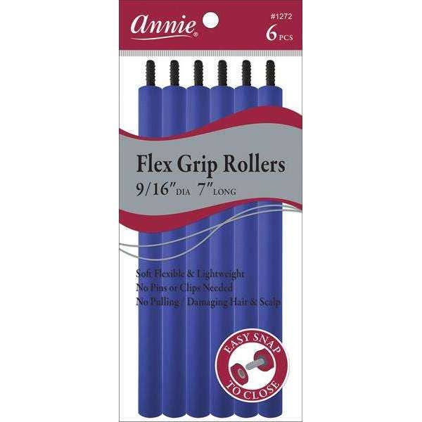 Annie International | Flex Grip Rollers 9/16In Dia 7In Long 6Ct Blue