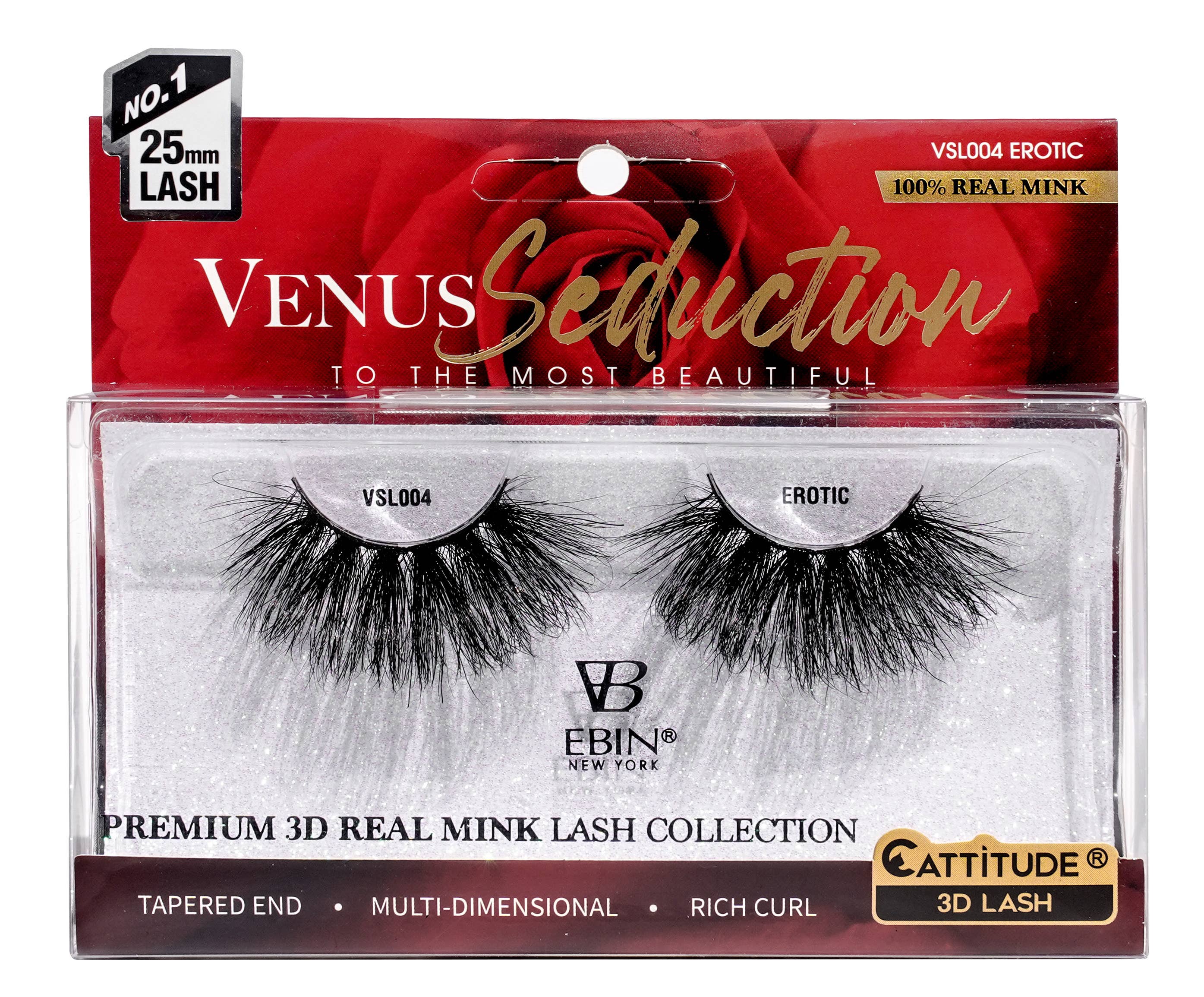 EBIN NEW YORK | Venus Seduction 25mm Real Mink 3D Lashes, photo 7 of 8