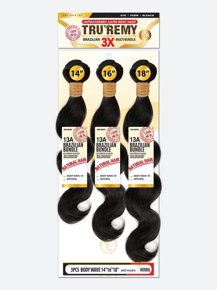 Tru Remy – Brazilian 3X Multi Bundle (Body Wave) - Natural Black, photo 2 of 2