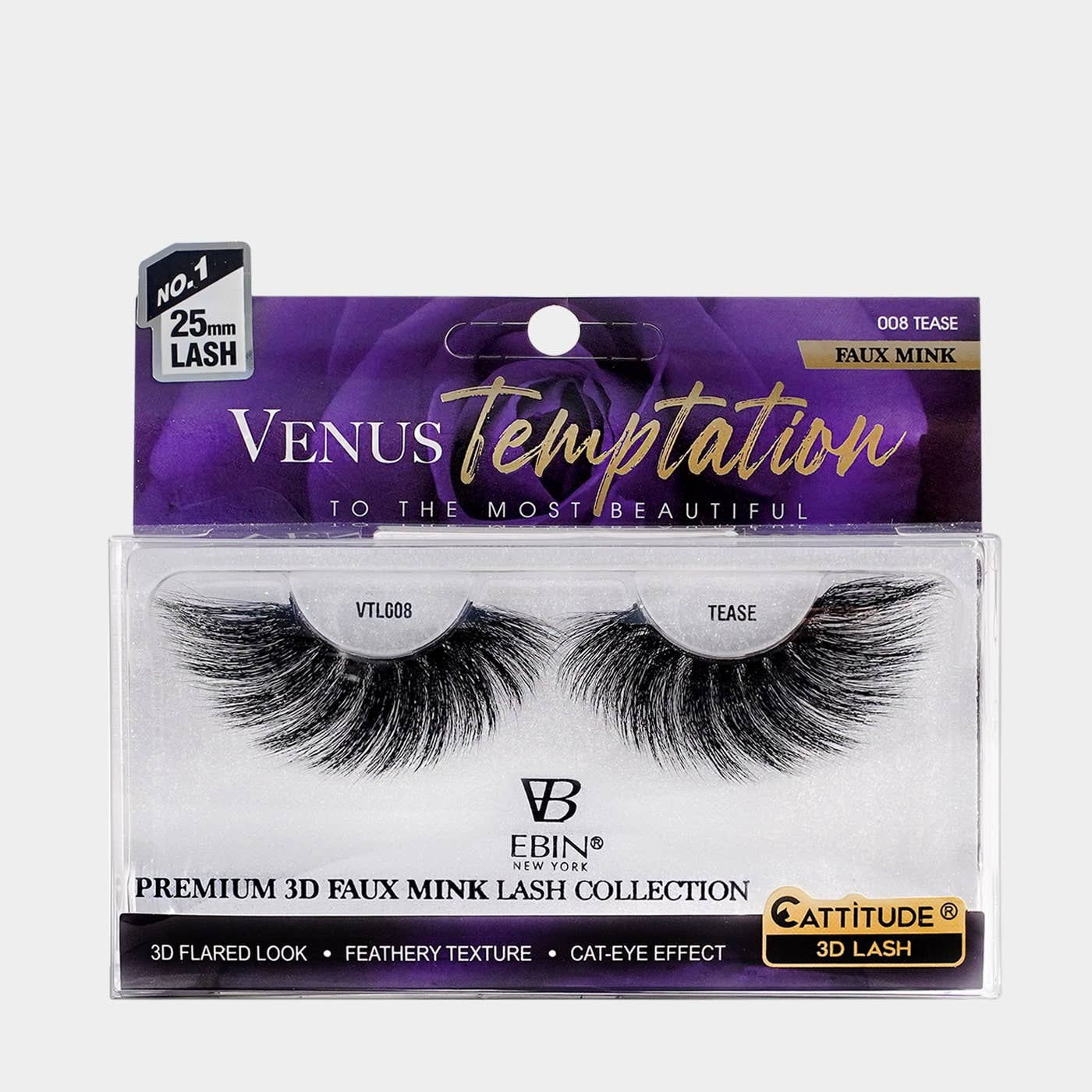 EBIN New York | Venus Temptation 25mm Faux Mink 3D Lashes - TEASE, photo 1 of 5