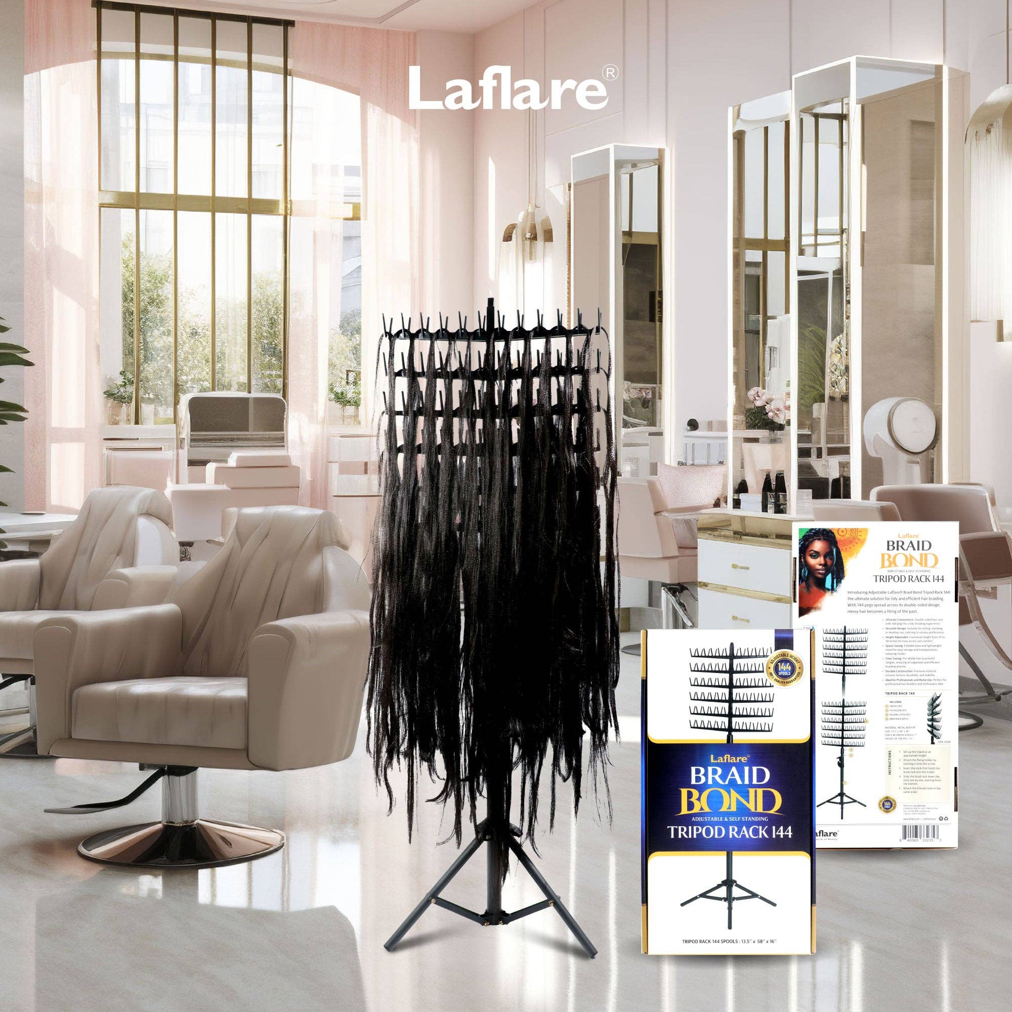 Laflare - Braid Bond Tripod Rack 144 Pegs Braiding Hair Stand, photo 6 of 7