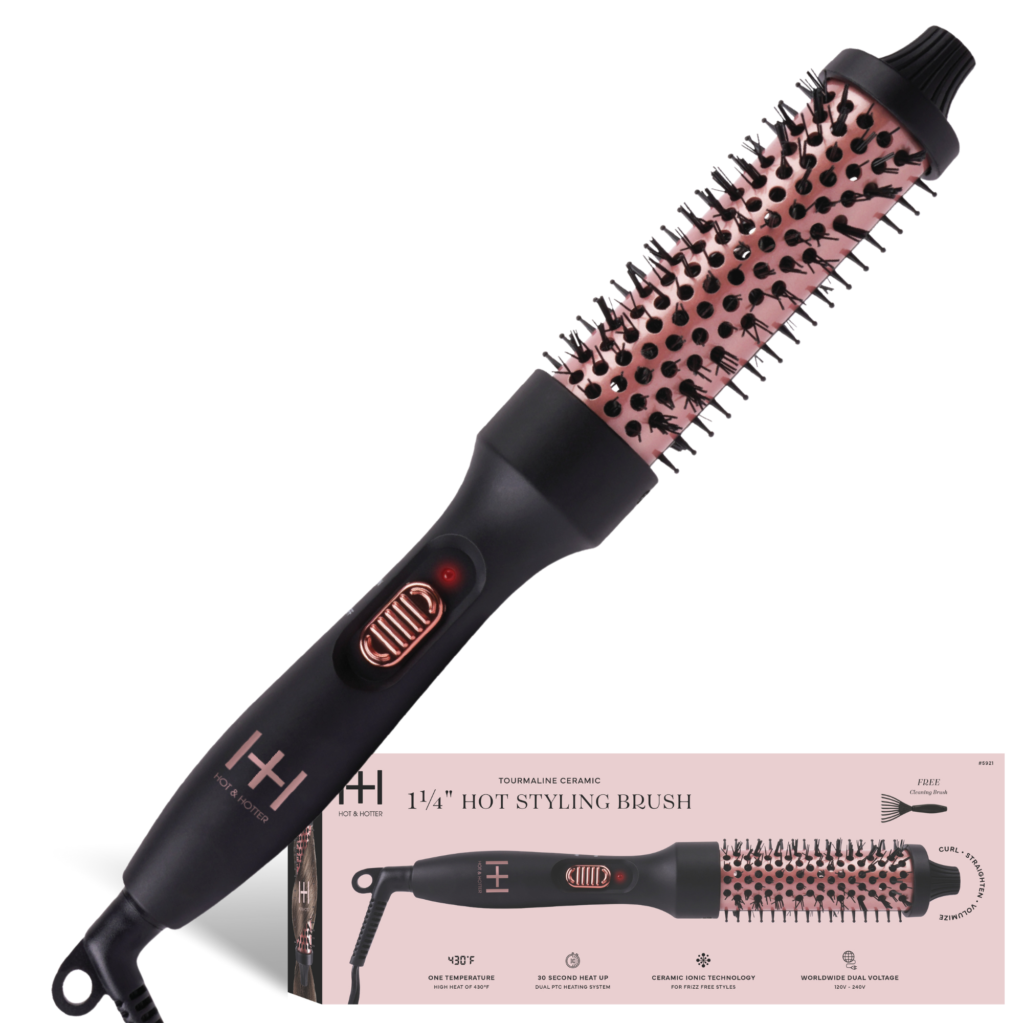 Annie International | Hot & Hotter Tourmaline Ceramic Hot Styling Brush 1.25", photo 1 of 7
