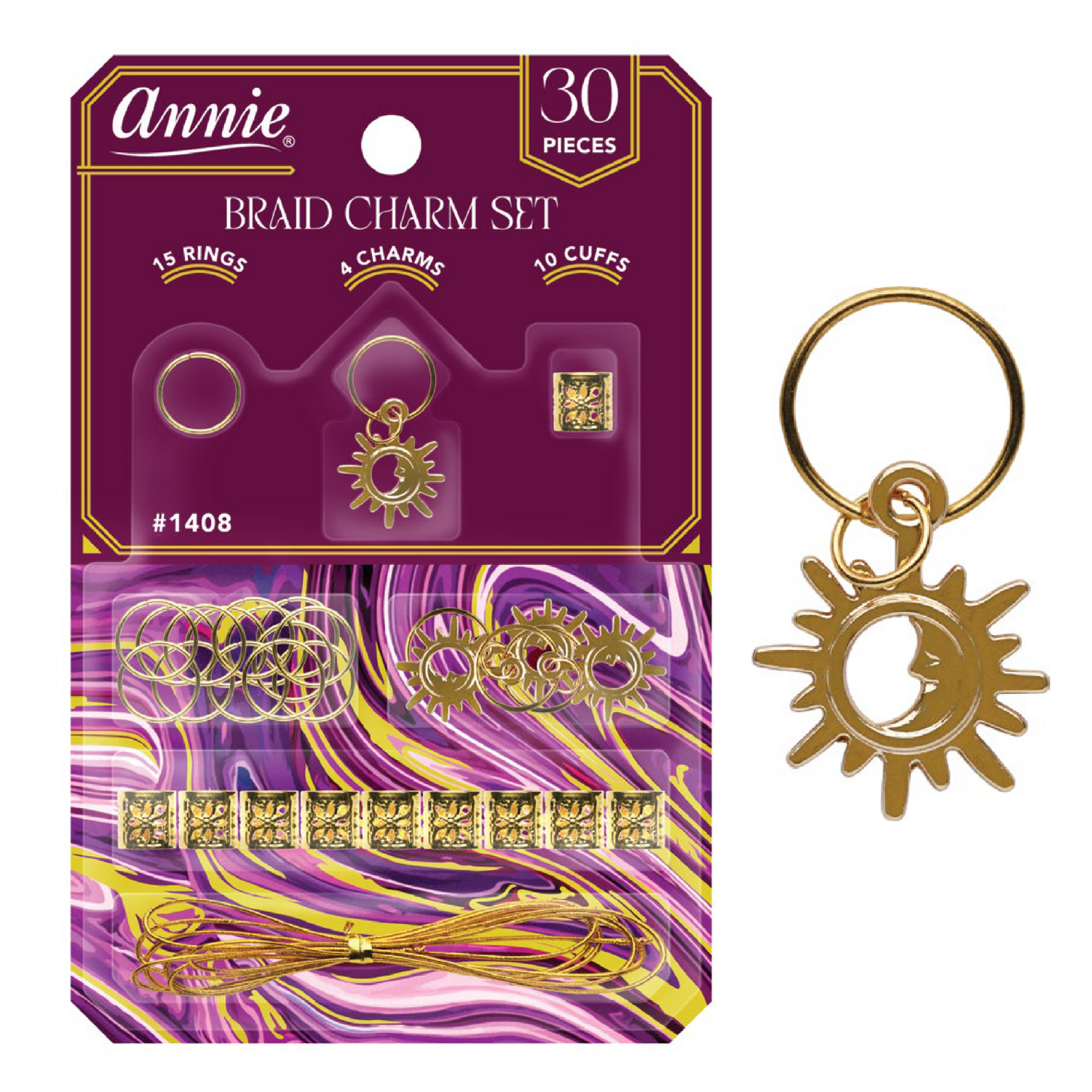 Annie International | Braid Charm Set, Sun & Moon, photo 1 of 3