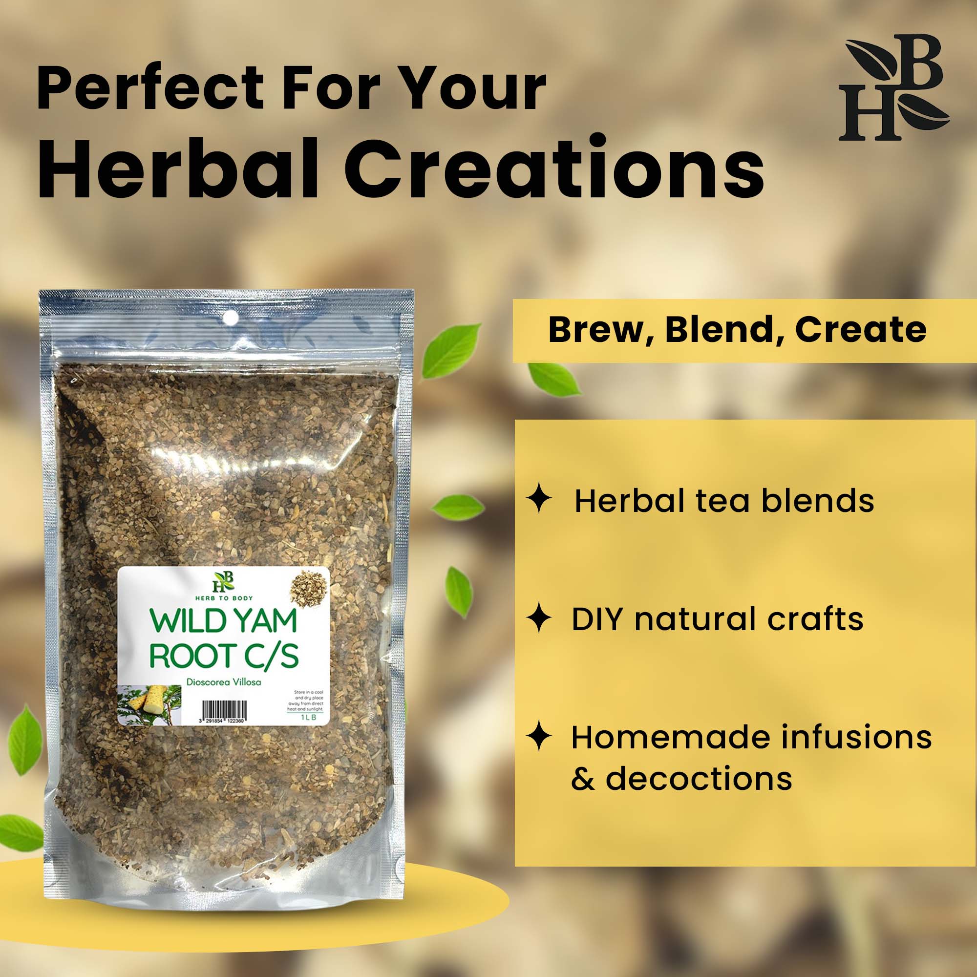Herb To Body - Wild Yam Root C/S - 4oz, photo 4 of 8
