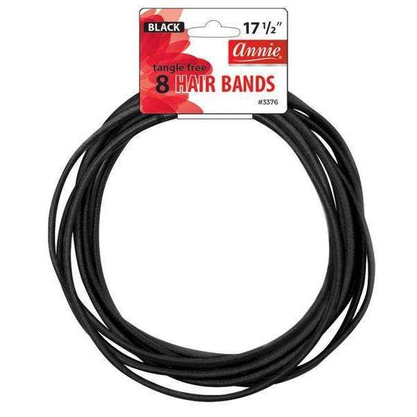 Annie International | Tangle Free Hair Band 17.5" 8ct Black