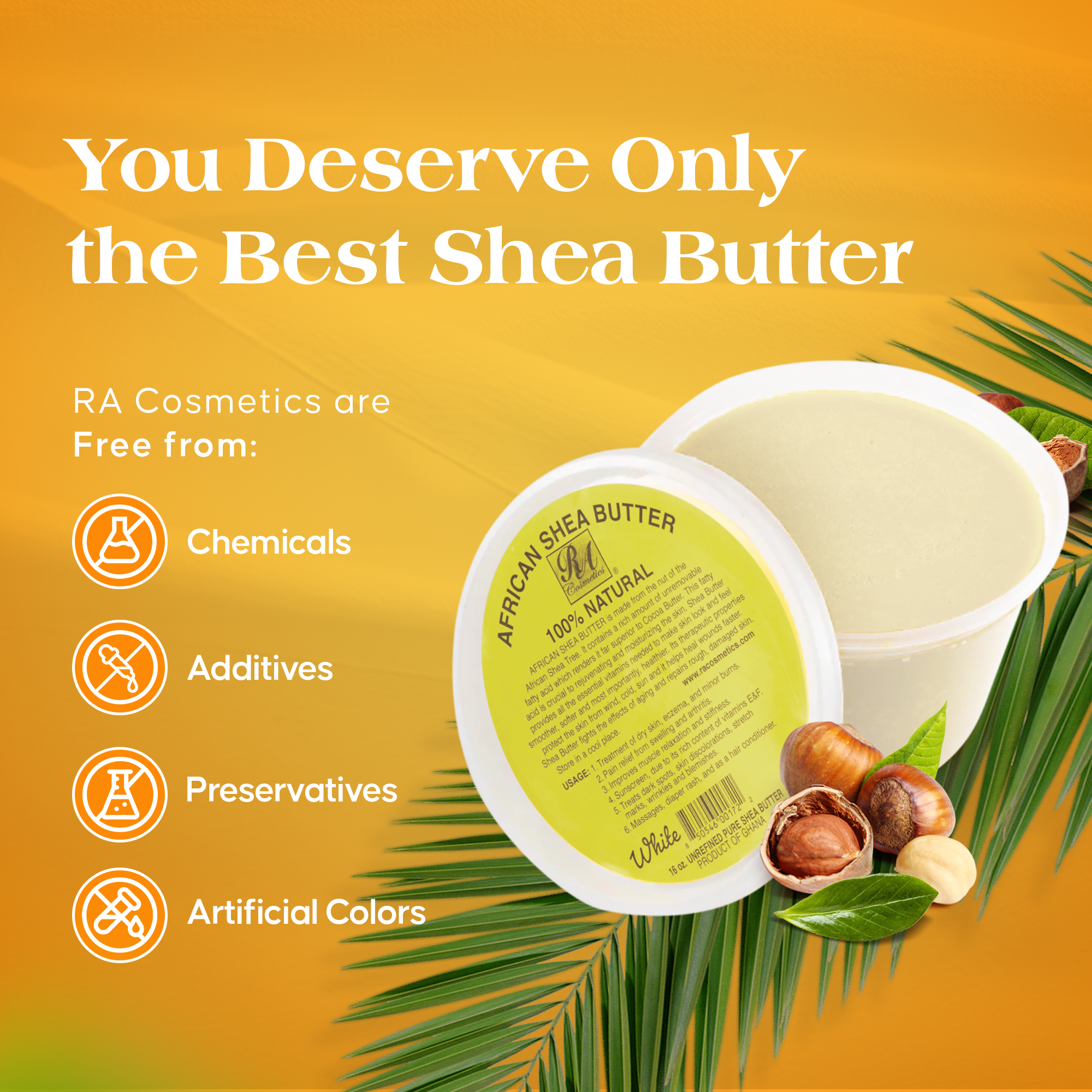 RA Cosmetics - 100% African Shea Butter, Ivory/White Solid - 16oz, photo 7 of 8