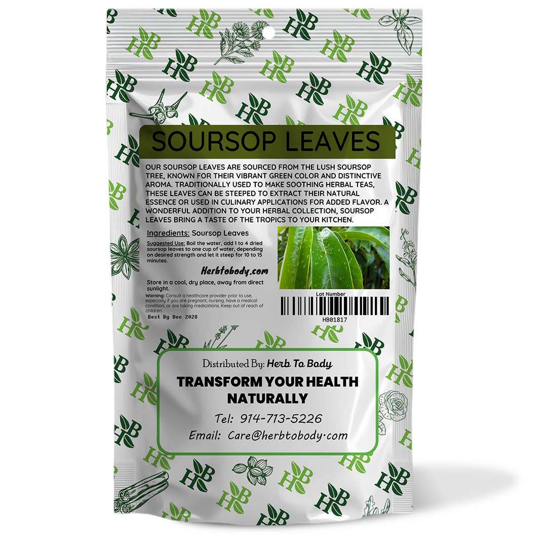 Herb To Body - Organic Soursop Leaves 50g - Dried Leaf | Hoja De Guanabana, photo 7 of 8