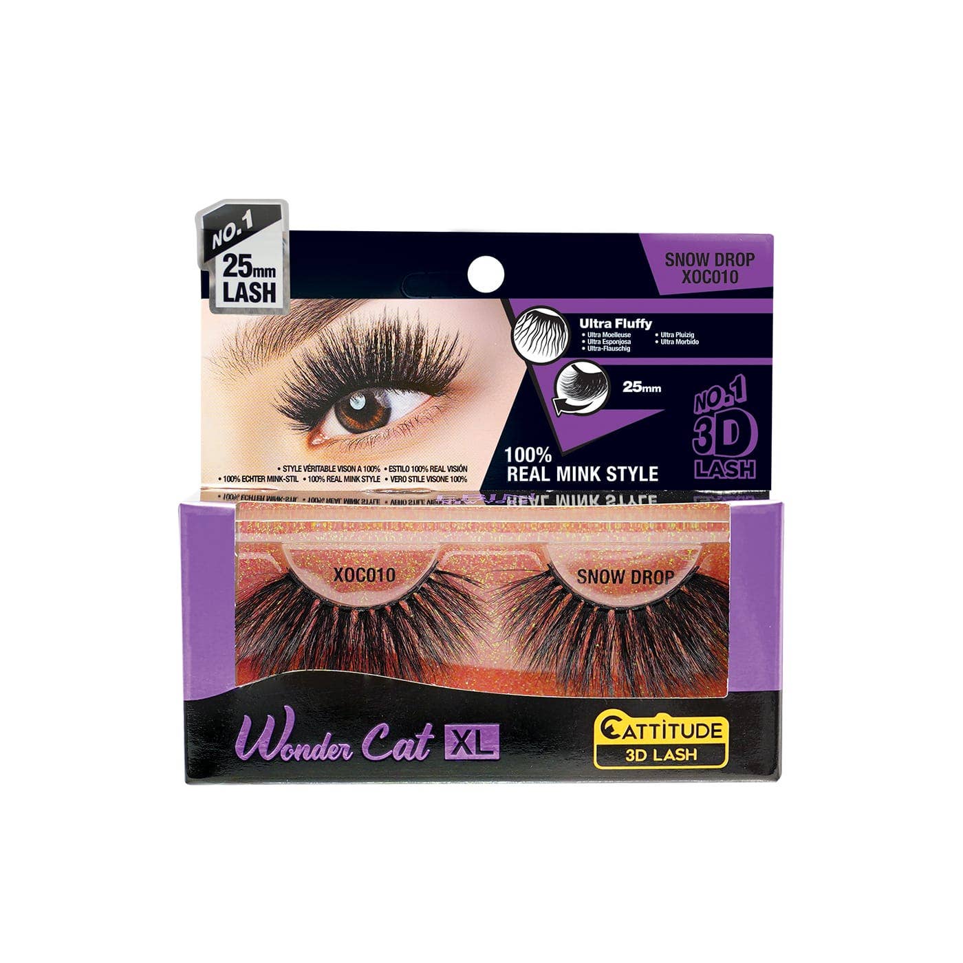 EBIN NEW YORK - Snow Drop - Wonder Cat XL 25mm 3D Faux Mink Lashes, photo 2 of 2