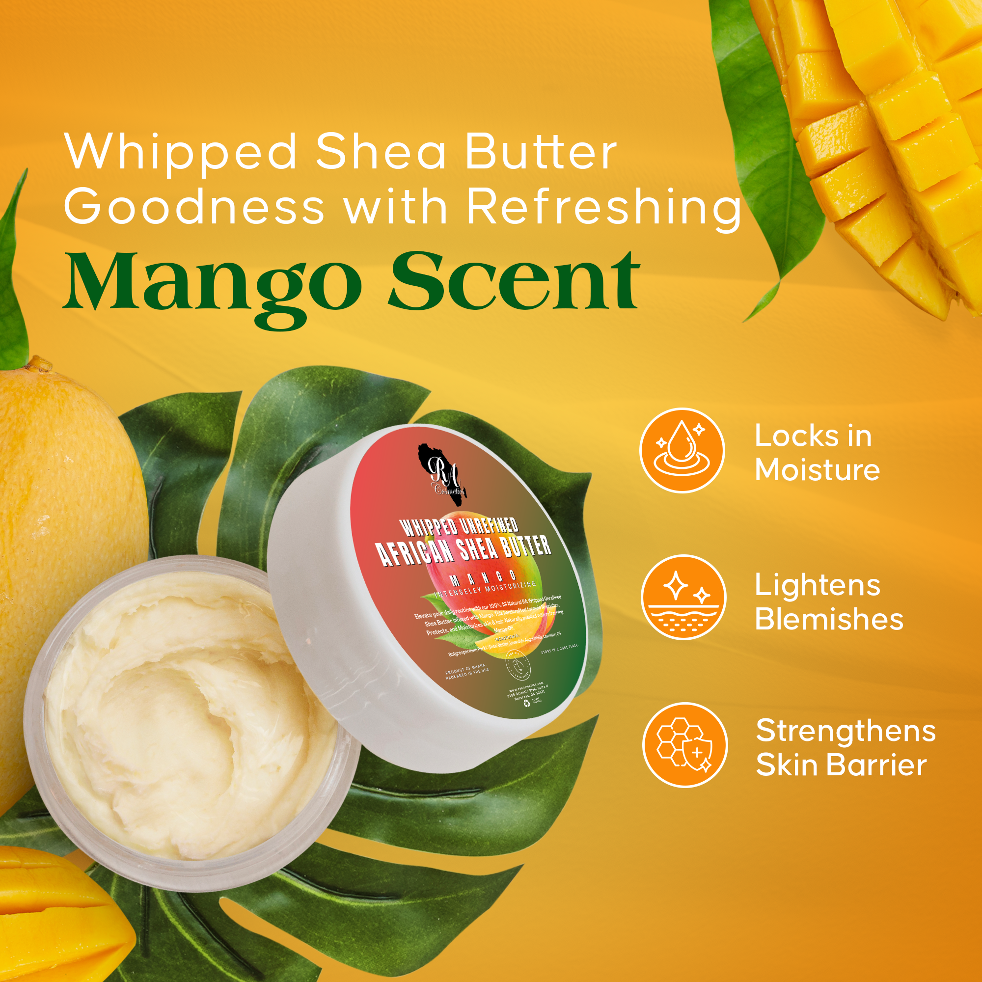 RA Cosmetics | Whipped African Ivory Shea Butter - Mango, photo 5 of 8