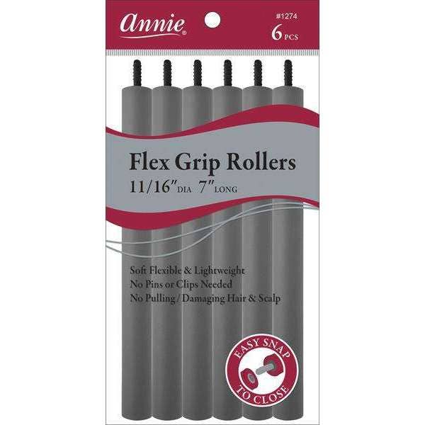 Annie International | Annie Flex Grip Rollers 11/16" 7" Long 6Ct Gray