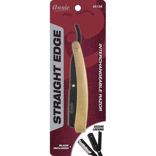 Annie International | Straight Edge Razor Gold with Matte Black