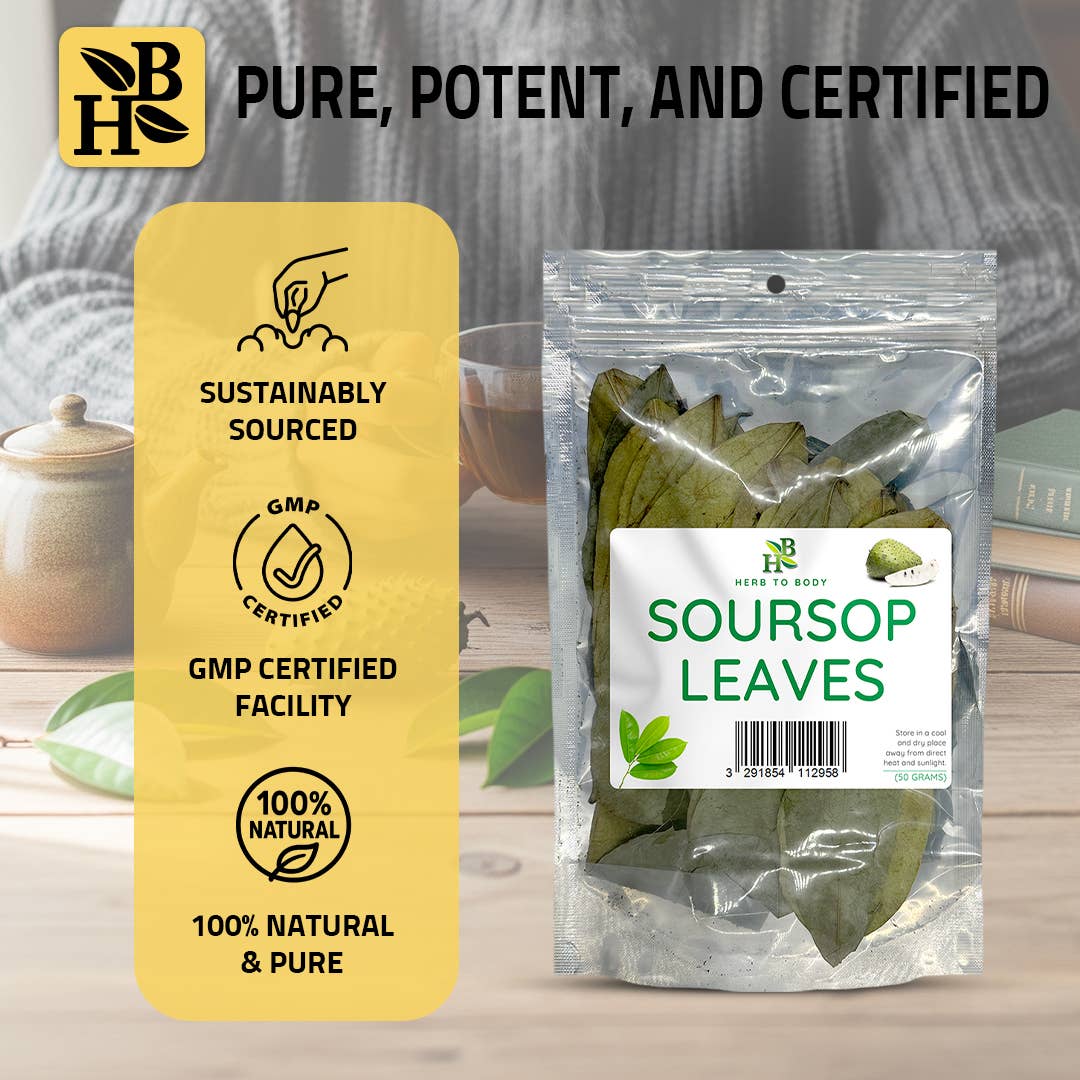 Herb To Body - Organic Soursop Leaves 50g - Dried Leaf | Hoja De Guanabana, photo 4 of 8