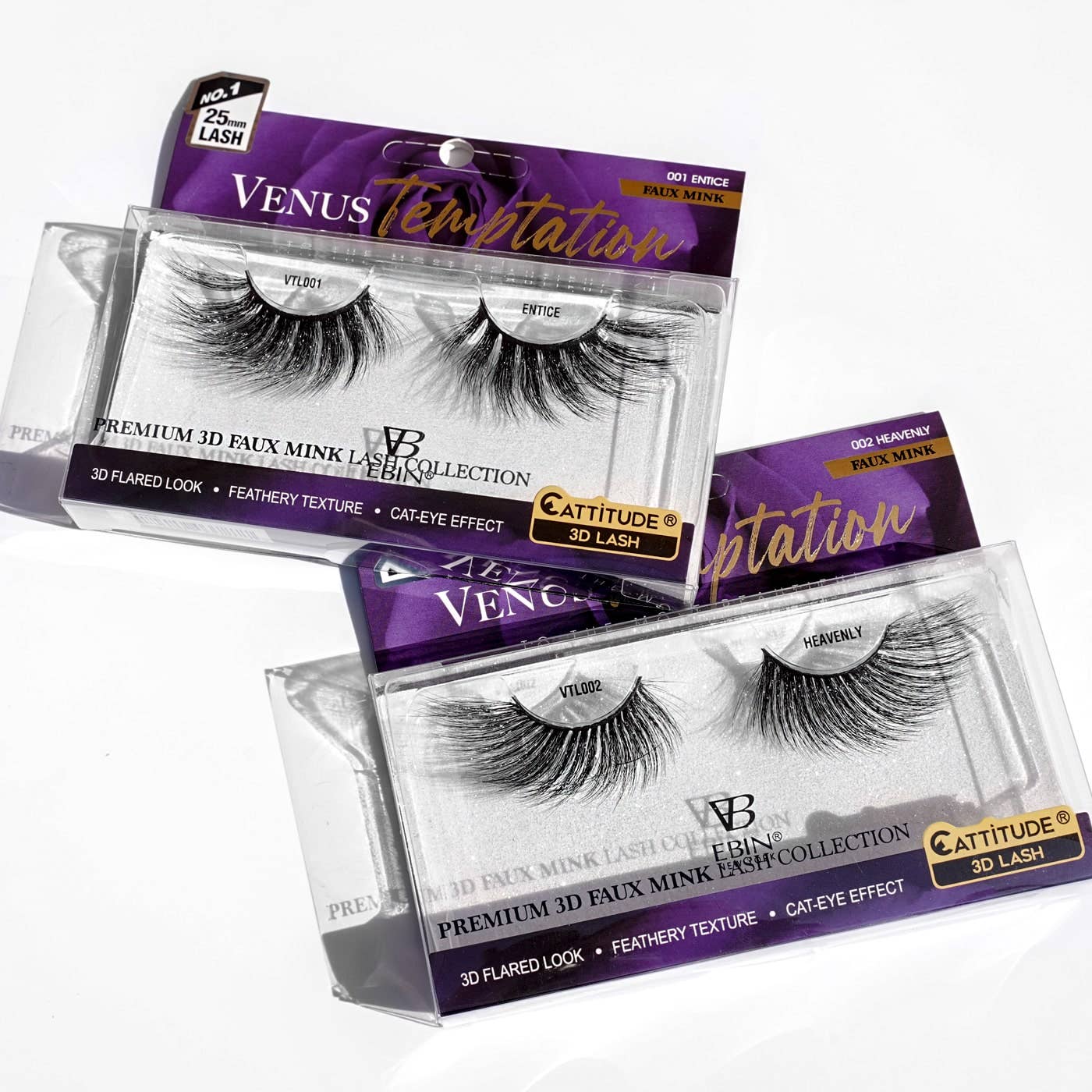 EBIN New York | Venus Temptation 25mm Faux Mink 3D Lashes - TEASE, photo 4 of 5