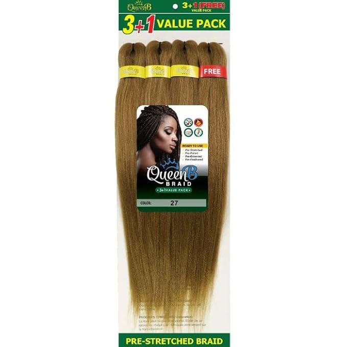 Queen B | 60" Braiding Hair 3+1 Multipack