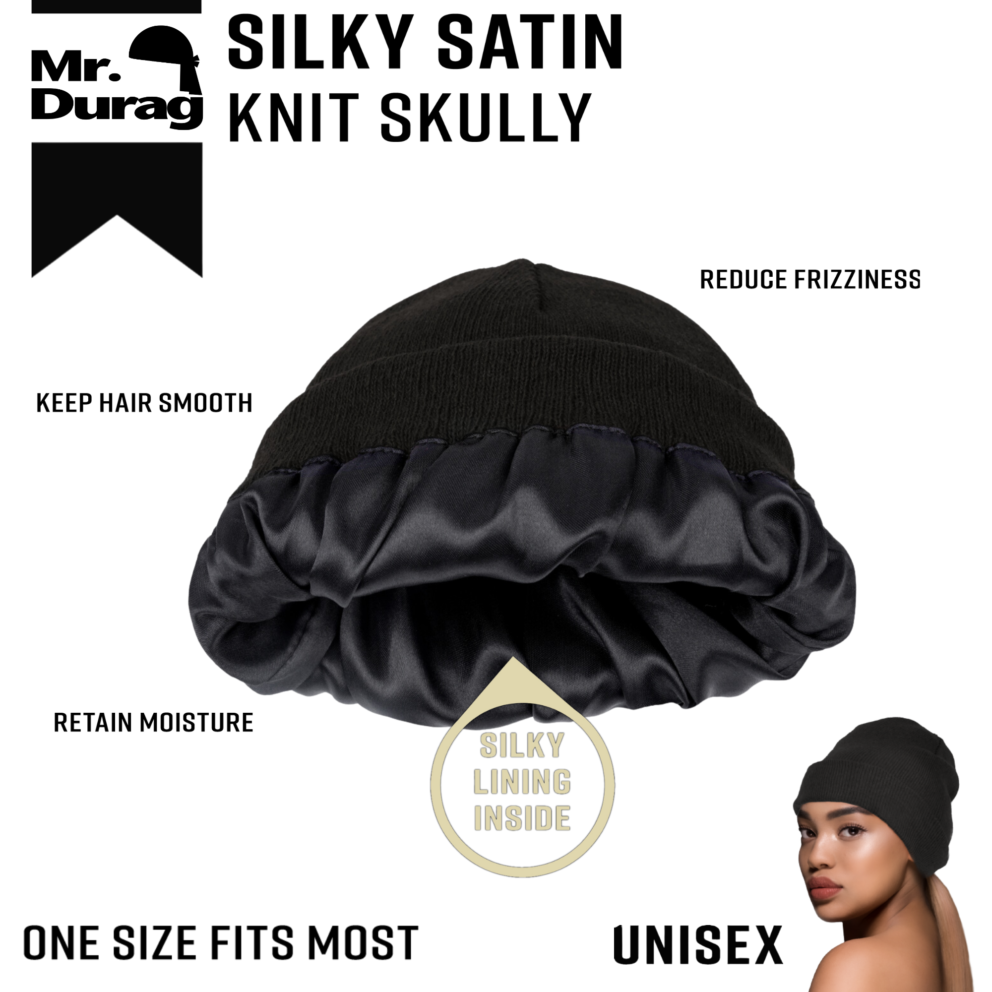 Annie International | Mr. Durag Silky Satin Knit Skully, photo 2 of 6