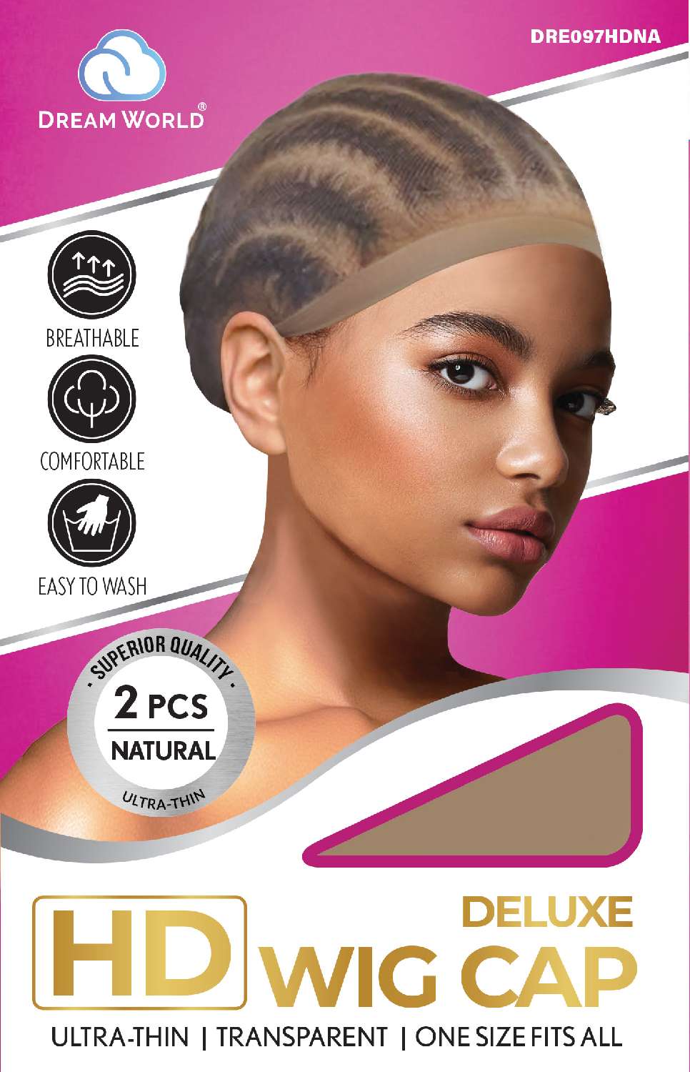 Dream | HD Deluxe Wig Cap 2 Piece Pack - Natural