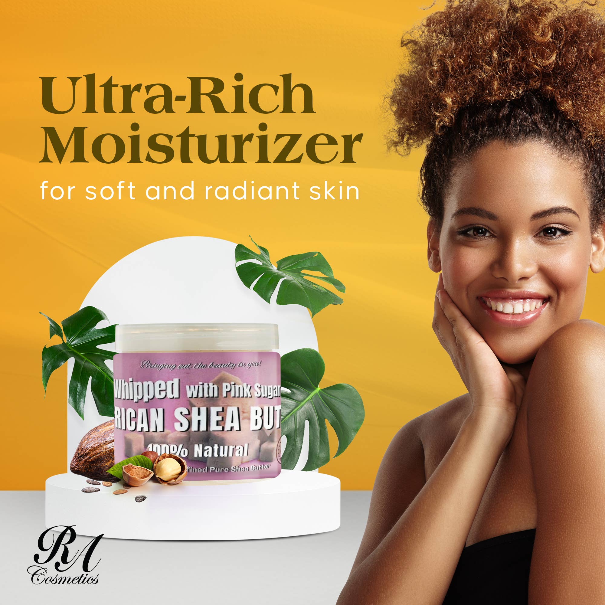 RA Cosmetics - Whipped African Ivory Shea Butter, Pink Sugar - 12oz, photo 6 of 6