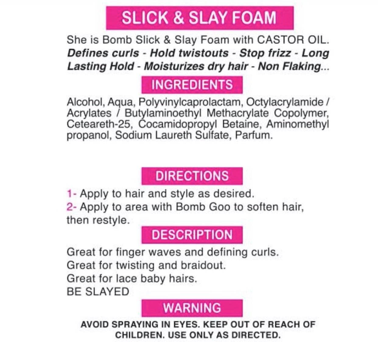 She Is Bomb Collection | Slick and Slay Foam, photo 2 of 2