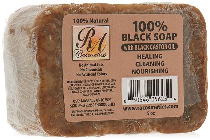 RA Cosmetics - African Black Soap Bar, Black Castor Oil - 5 oz, photo 4 of 7