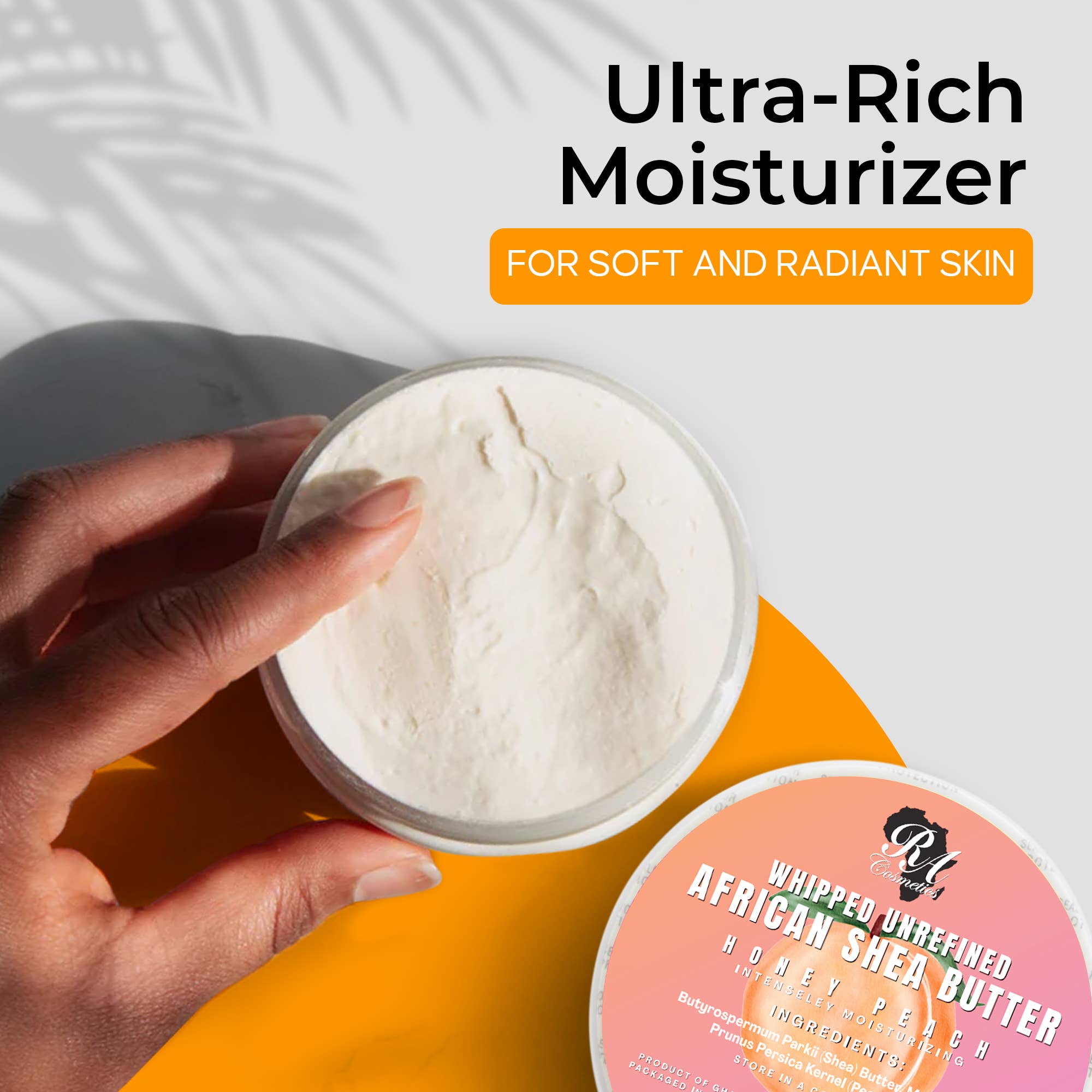 RA Cosmetics | Whipped African Ivory Shea Butter - Honey Peach, photo 3 of 8