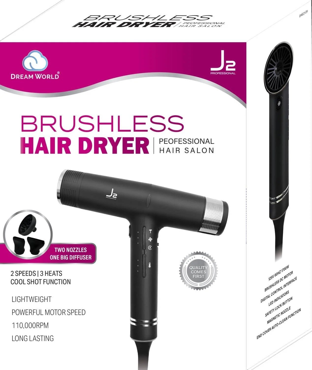 J2 | Brushless Hair Dryer - Professional