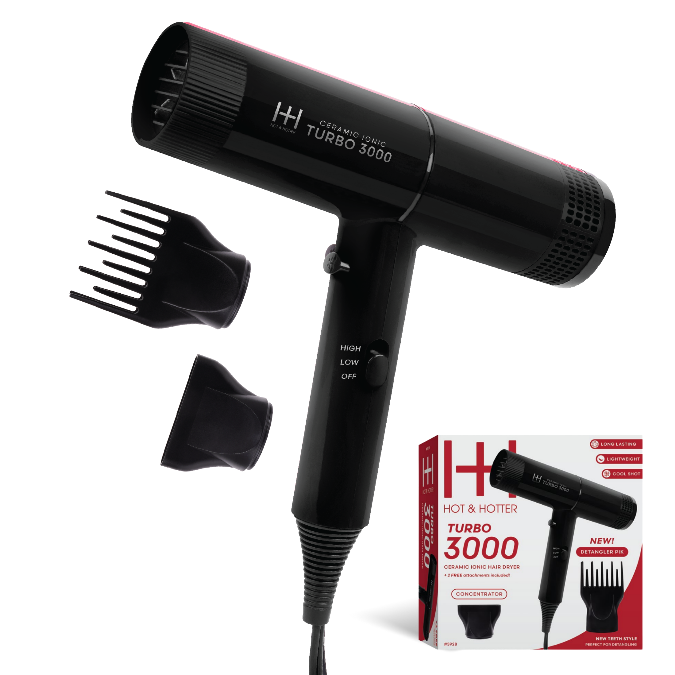 Annie International | Hot & Hotter Ceramic Turbo 3000 Hair Dryer, photo 1 of 6