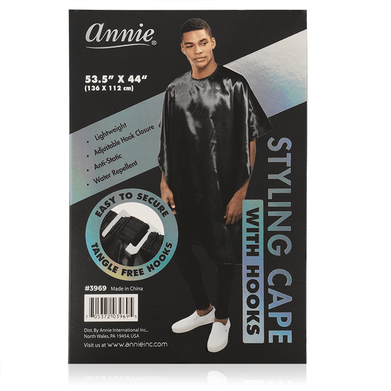 Annie International, Inc. - Annie Black Cutting Cape with Stretchable Hook, photo 2 of 3