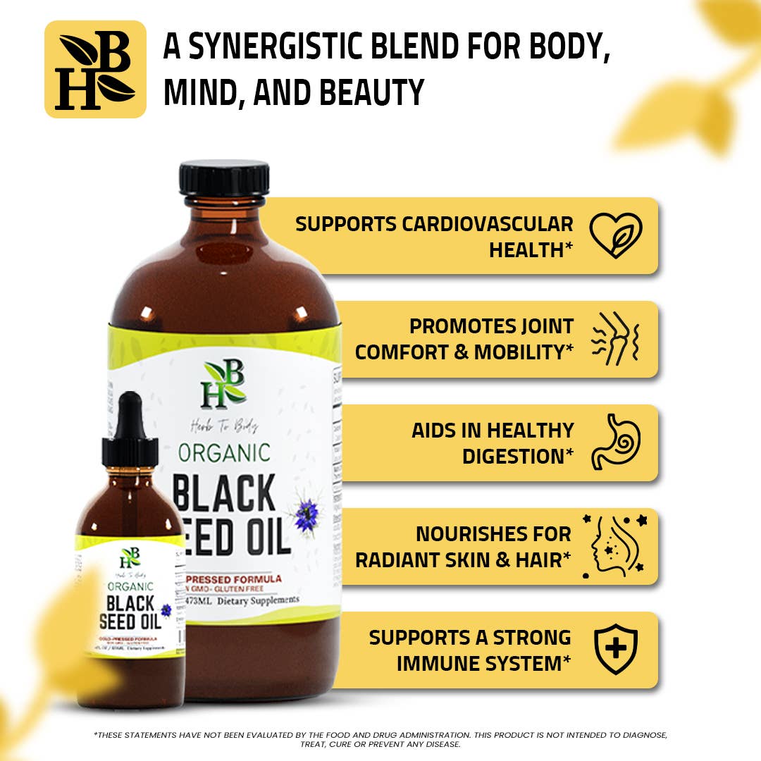Herb To Body - Organic Black Seed Oil (Cold-Pressed) - Bulk Wholesale Sizes, photo 2 of 8