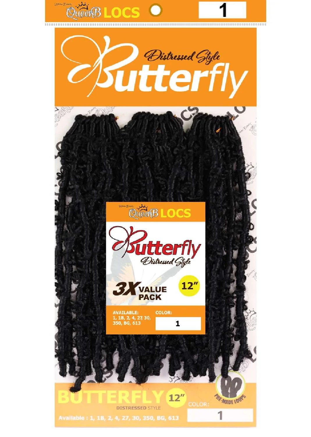 Queen B | Butterfly Locs - Distressed Style 12" 3X, photo 2 of 2
