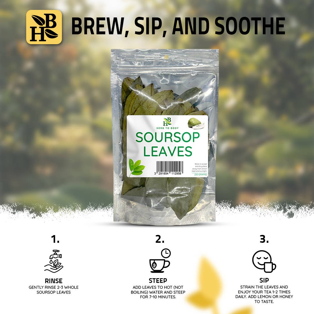 Herb To Body - Organic Soursop Leaves 50g - Dried Leaf | Hoja De Guanabana, photo 6 of 8