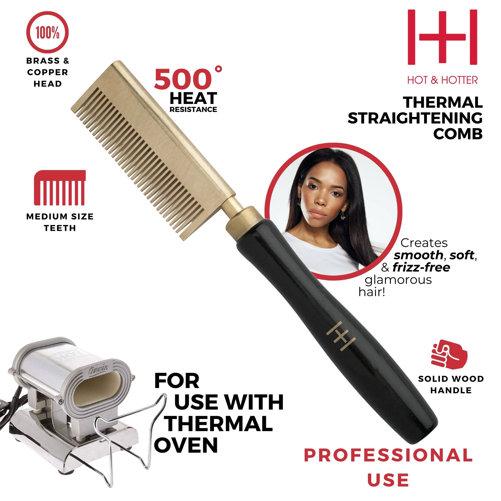 Annie International | Straightening Comb Medium Teeth, photo 2 of 5