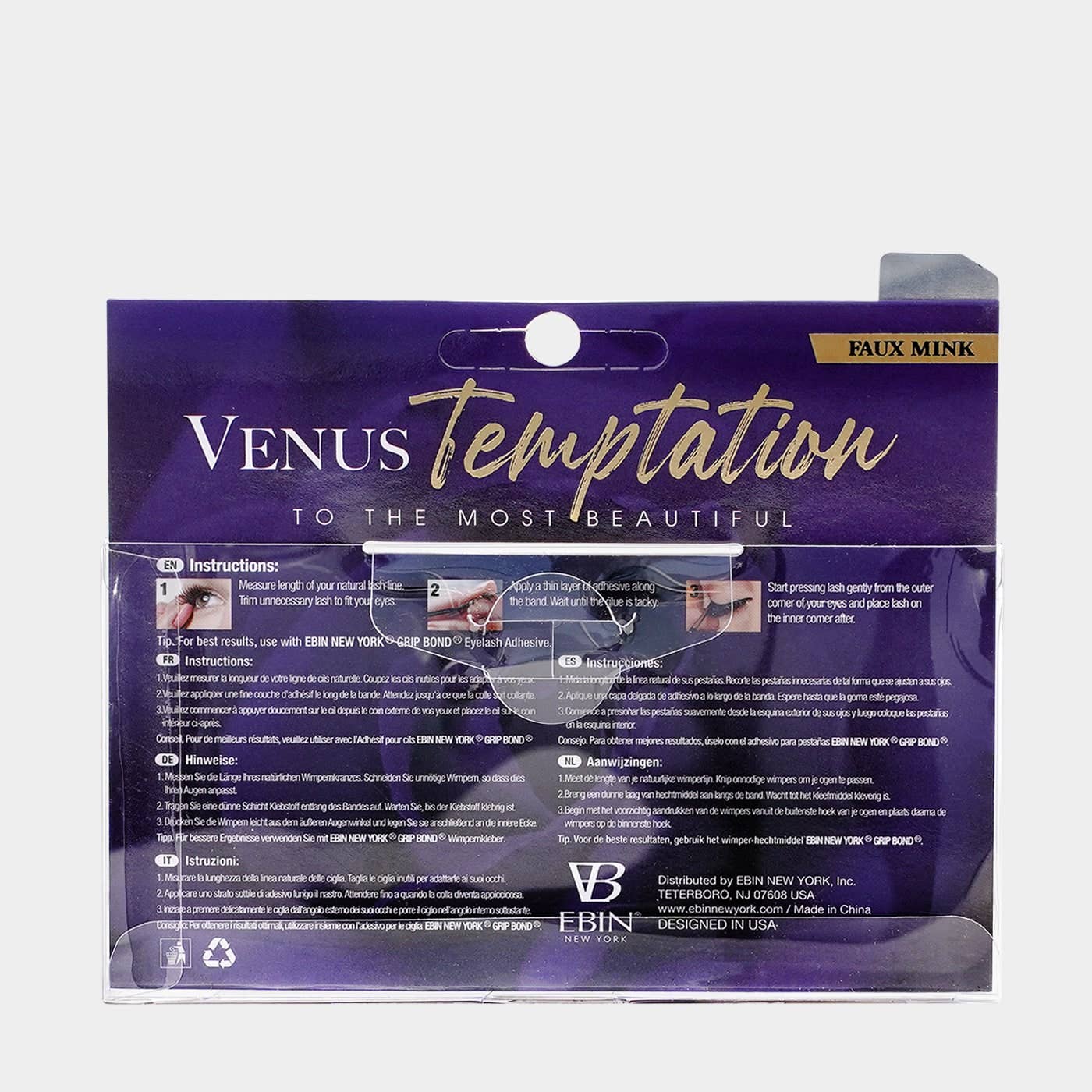 EBIN New York | Venus Temptation 25mm Faux Mink 3D Lashes - TEASE, photo 5 of 5