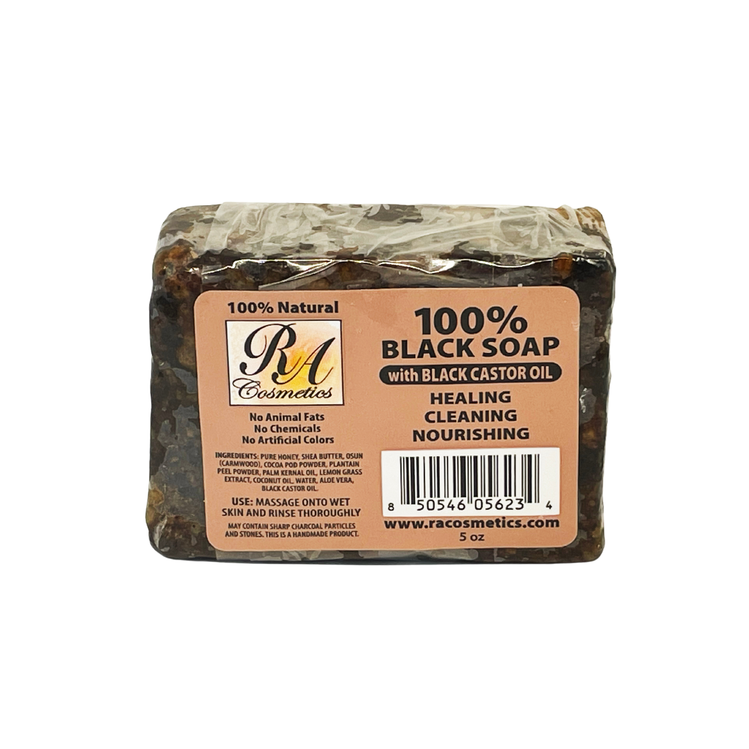 RA Cosmetics - African Black Soap Bar, Black Castor Oil - 5 oz, photo 1 of 7