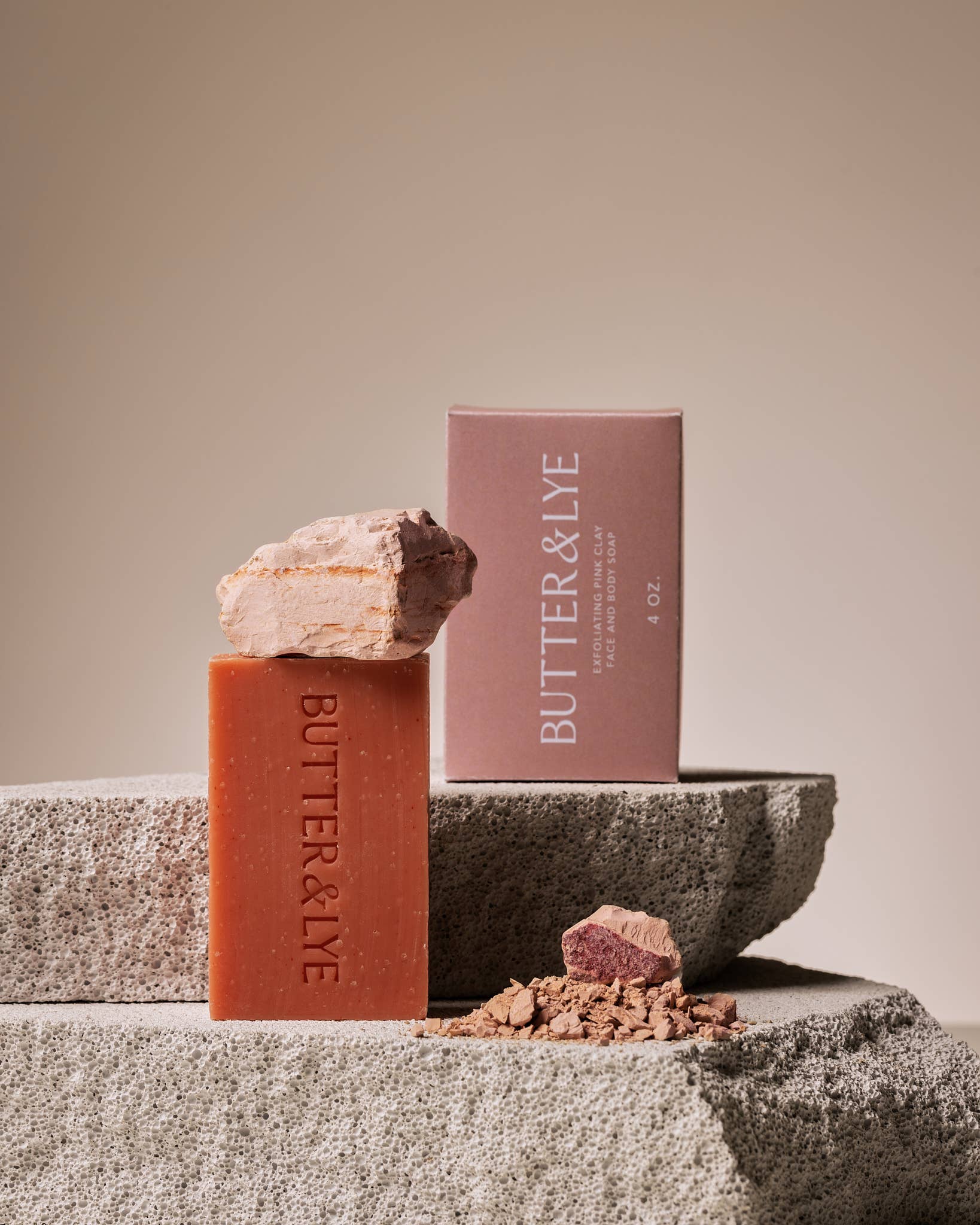 Butter & Lye | Exfoliating Pink Clay Face and Body Soap, photo 1 of 4