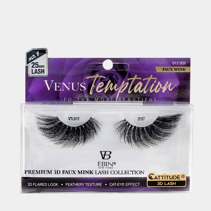 EBIN NEW YORK - Venus Temptation 25mm Faux Mink 3D Lashes - ZEST