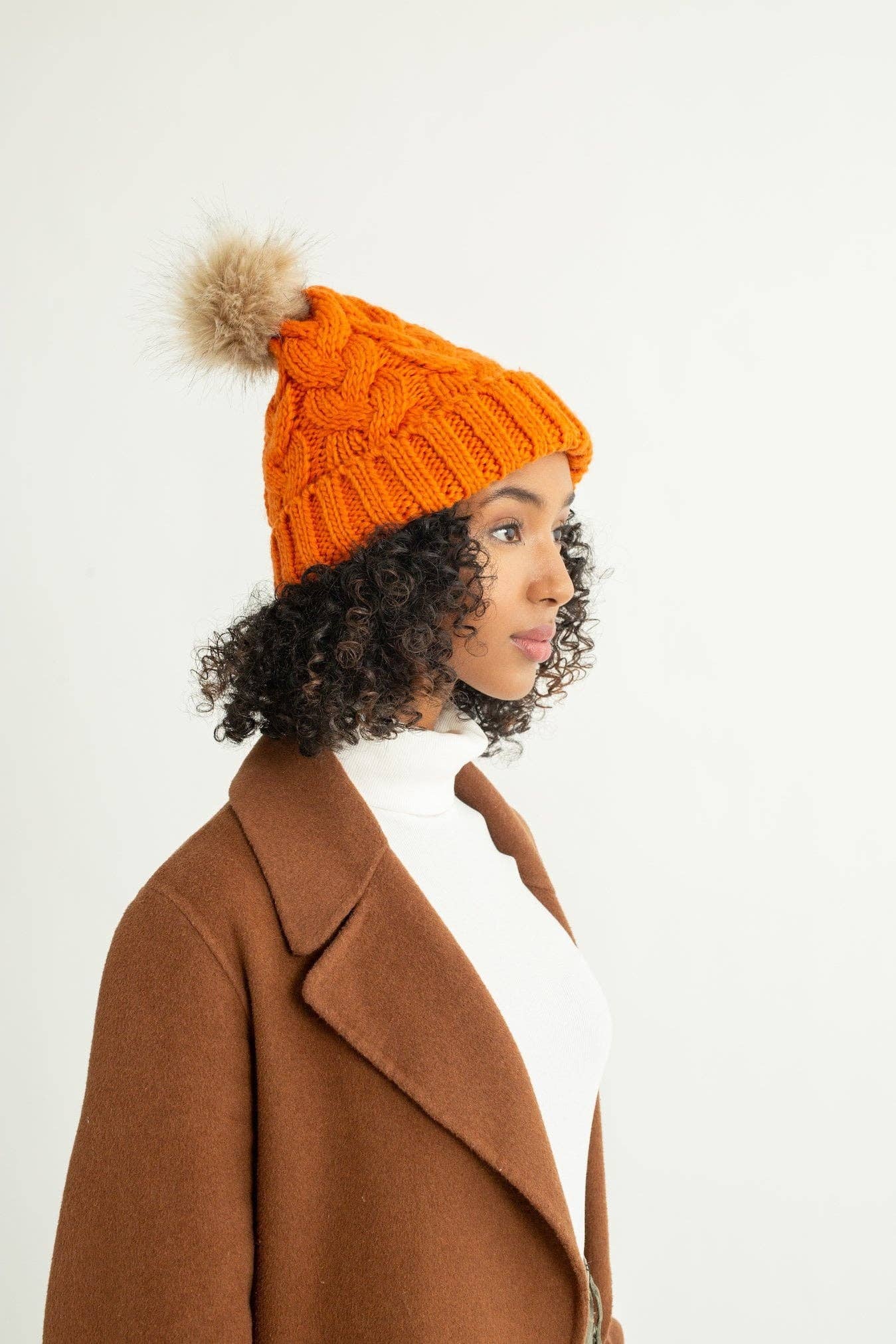 Grace Eleyae | Orange Foldover Warm Slap w/ Pom, photo 2 of 5