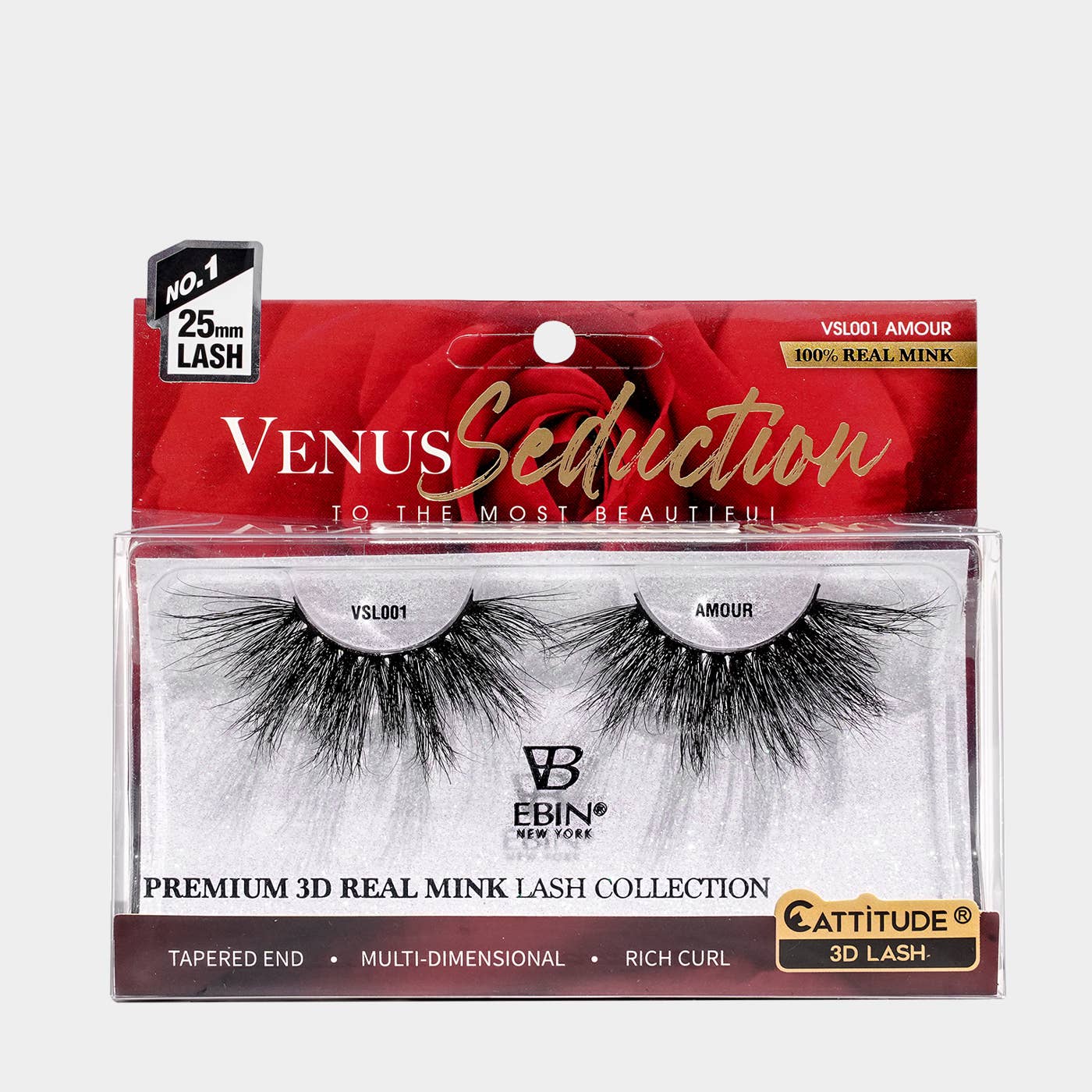 EBIN NEW YORK | Venus Seduction 25mm Real Mink 3D Lashes, photo 4 of 8